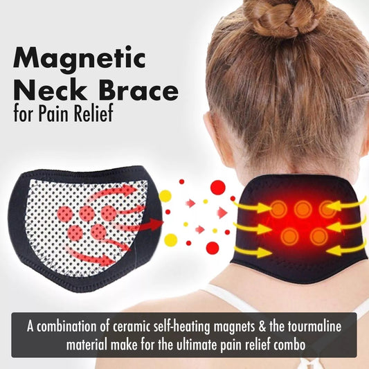 Self Heating Magnetic Neck Support Brace Collar Pain Relief Heat Pad Tourmaline