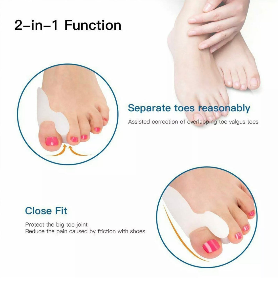 Orthopaedic Gel Toe Bunion Corrector Pain Relief Day and Night Splinter