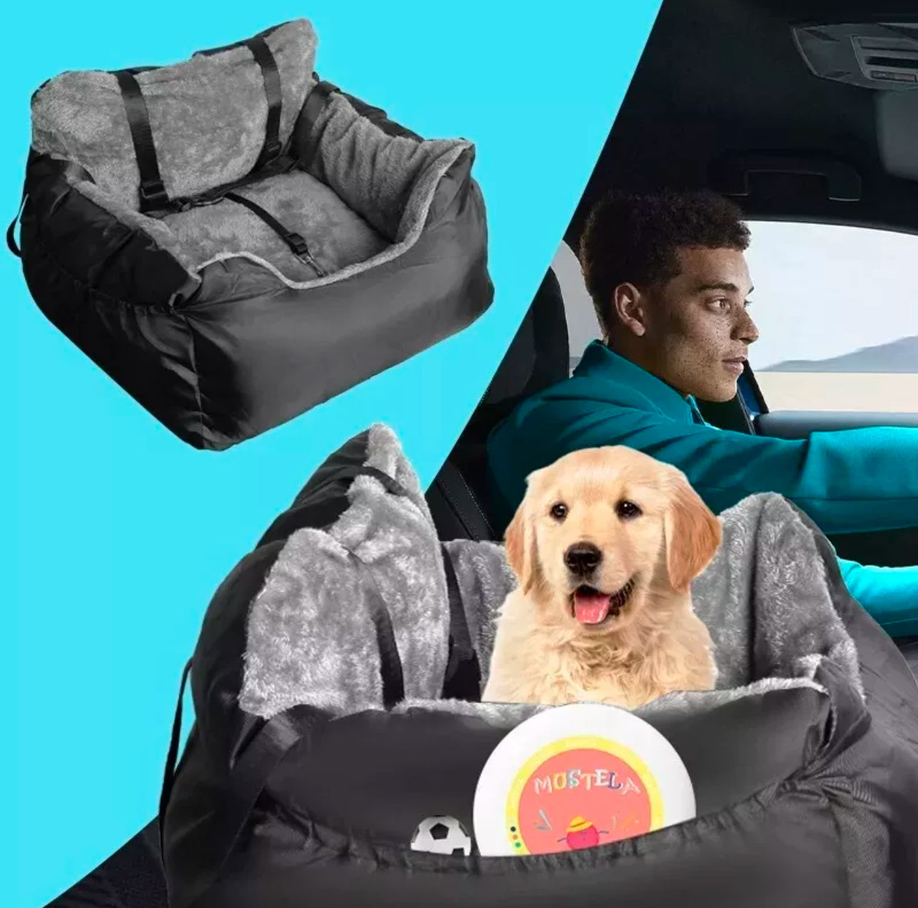 CozyRide™ Dog Car Bed and Booster Seat