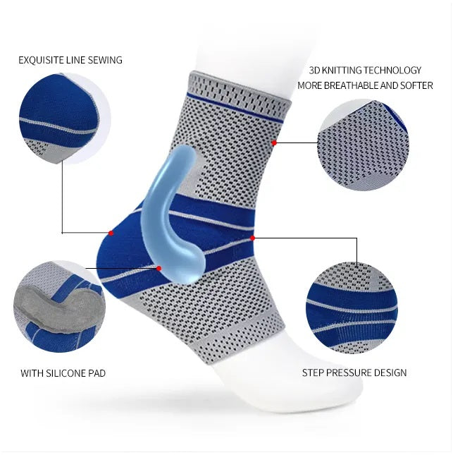 Ankle Brace For Sprains, Strains, Fractures, Achilles Tendonitis & Heel Pain Silicon