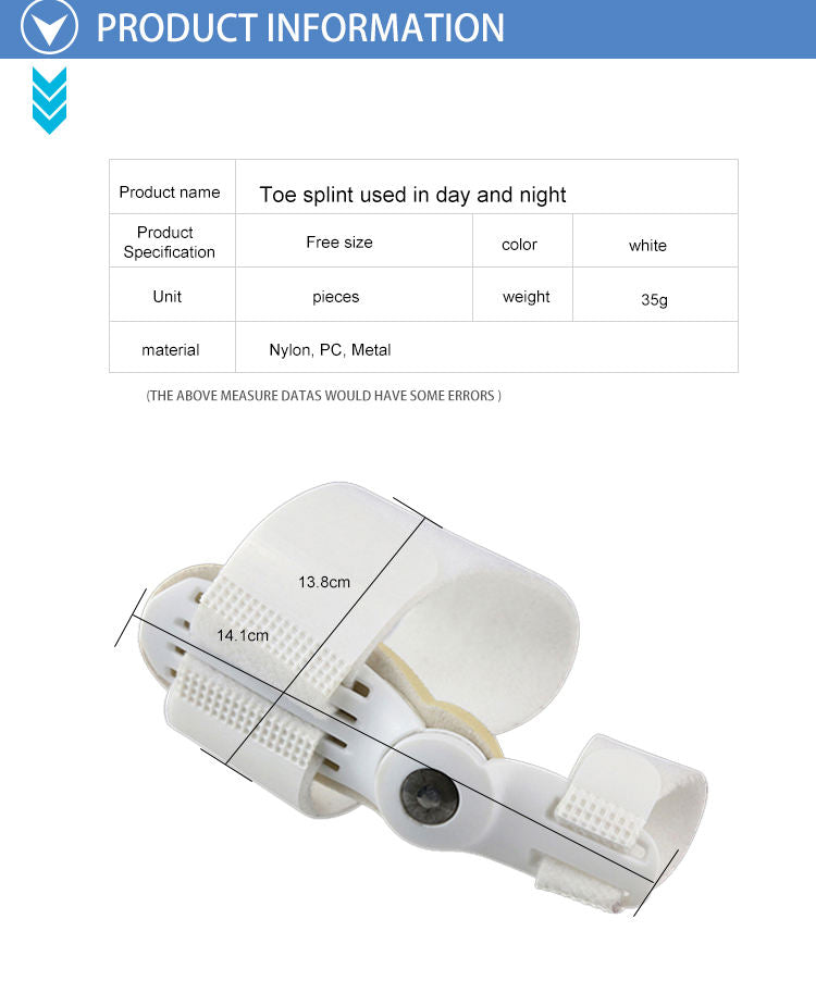 Orthopaedic Toe Bunion Corrector Pain Relief Day and Night Splinter