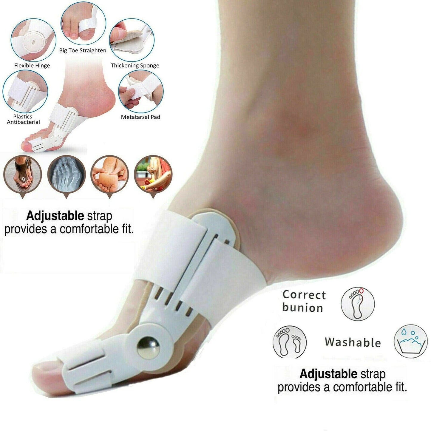 Orthopaedic Toe Bunion Corrector Pain Relief Day and Night Splinter