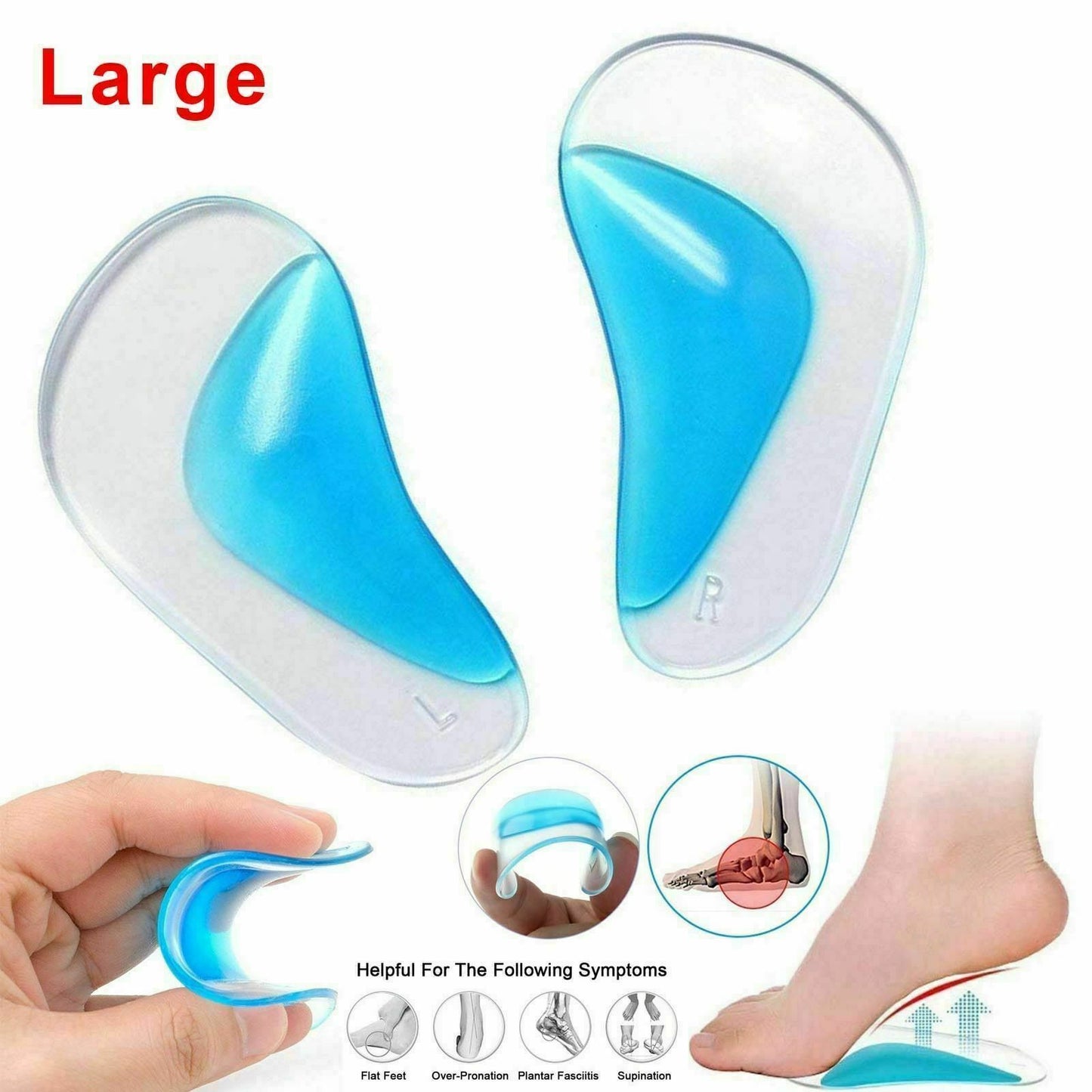 Orthopaedic Gel Silicon Insole Arch Support